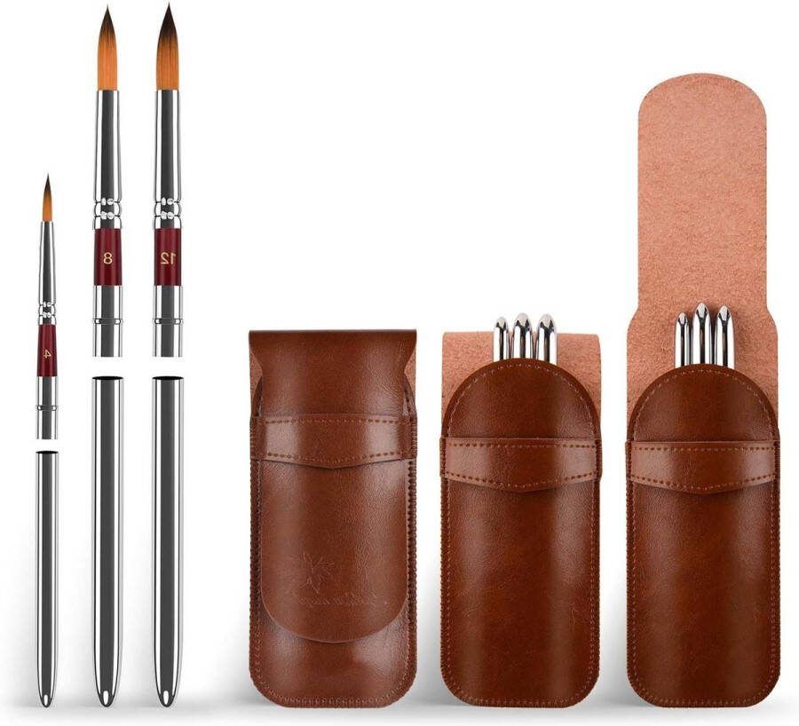 Watercolor Travel Brushes Portable 3pcs Round Pointed Tip Nylon Hair Painting On The Move Watercolor Liquid Acrylic Gouache Oil Painting