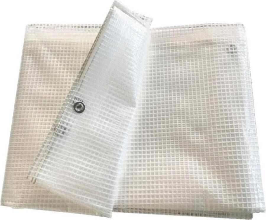 Waterdicht afdekzeil 4 x 5 m transparant tuinzeil met oogjes en beeldmagneet broeikasfolie voor buiten tuinmeubelen camping transparent tarp