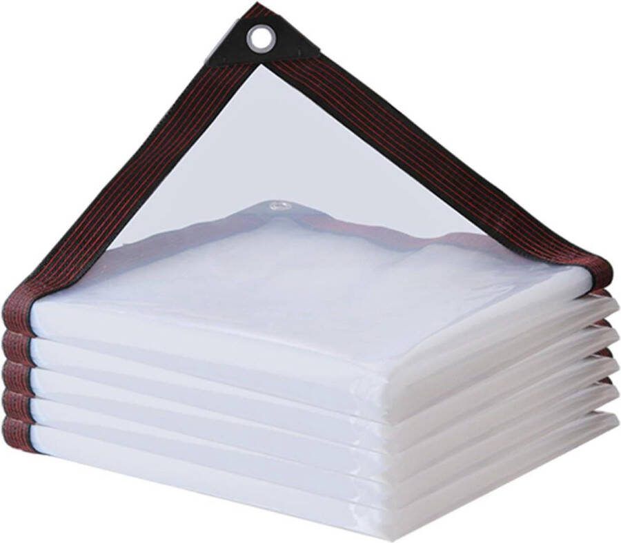 Waterdicht afdekzeil met ingestanste ringen voor regenbescherming transparant weerbestendig tuinmeubelen planten kas hondenhok 3x3m transparent tarp