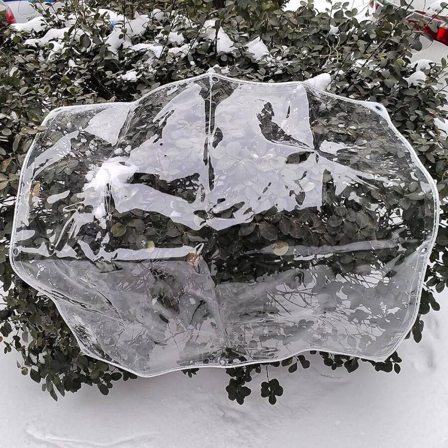 Waterdicht Dekzeil 2x3m Transparant Dik Vinyl met Oogringen voor Serre Balkon Multifunctioneel transparent tarp