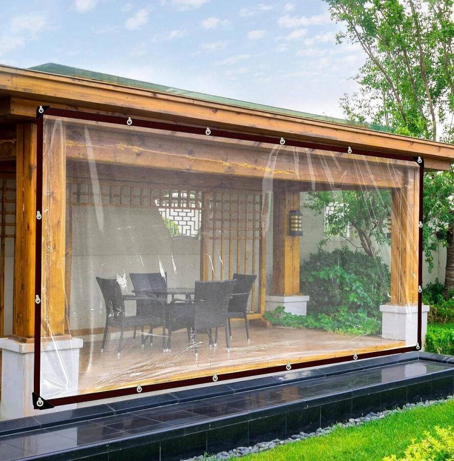Waterdicht transparant zeil met ogen Groot afdekzeil voor buiten plantendak Winter weerbestendig dekzeil Opvouwbaar en inclusief touw transparent tarp