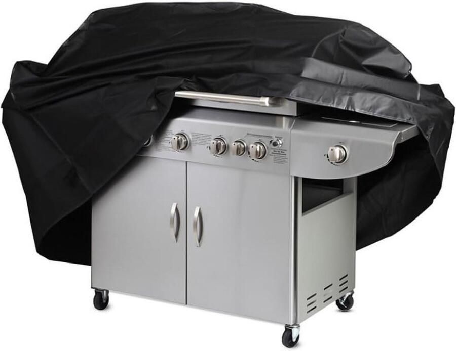Waterdichte beschermhoes voor gasbarbecue 145 x 61 x 117 cm zwart met extra bescherming BBQ hoes