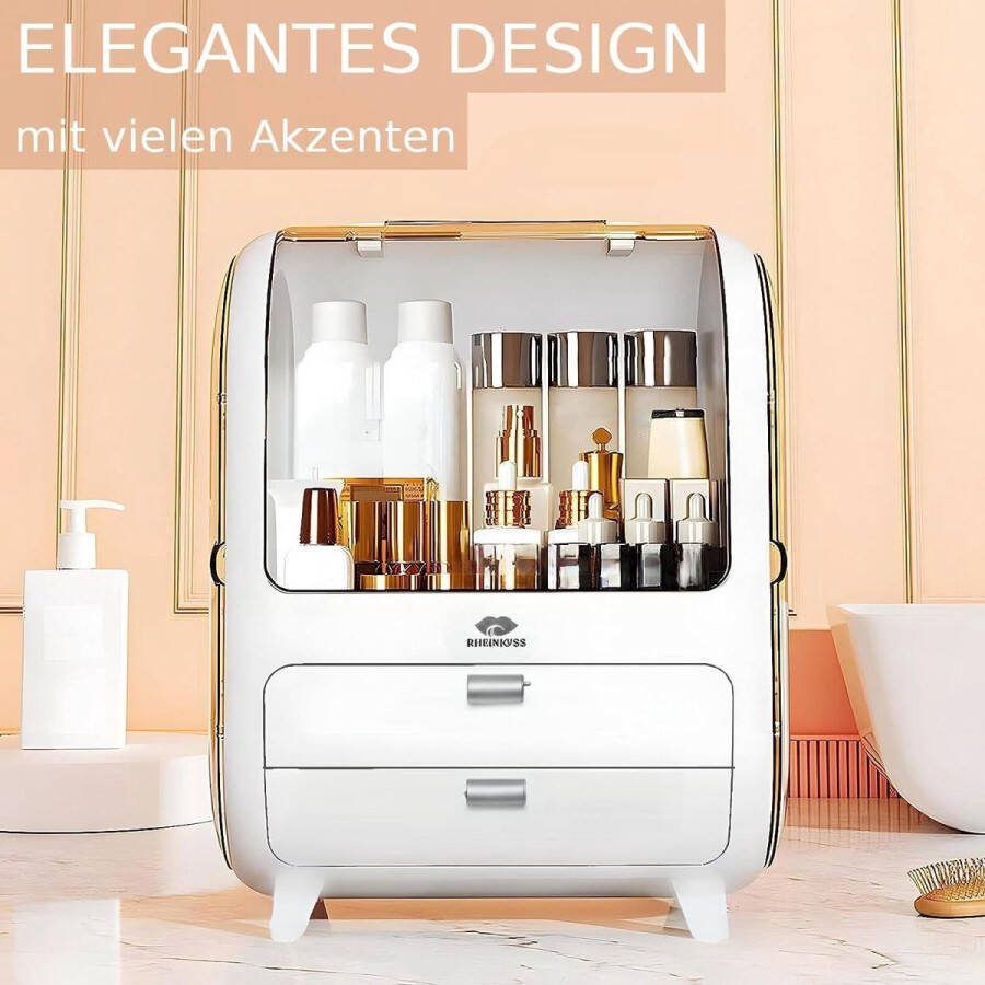 Waterdichte en stofdichte make-up organizer met schuifladen voor cosmetica en make-uptafel badkamer parfum nagellak opslag