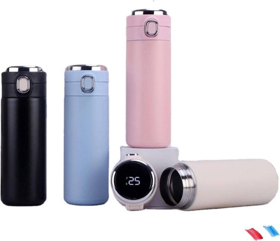 Waterdichte geïntegreerde Thermoskan 2021 warmte-isolatie-kou 400 ml water koffie hoogste kwaliteit roestvrij staal 304 led-indicator (blauw)