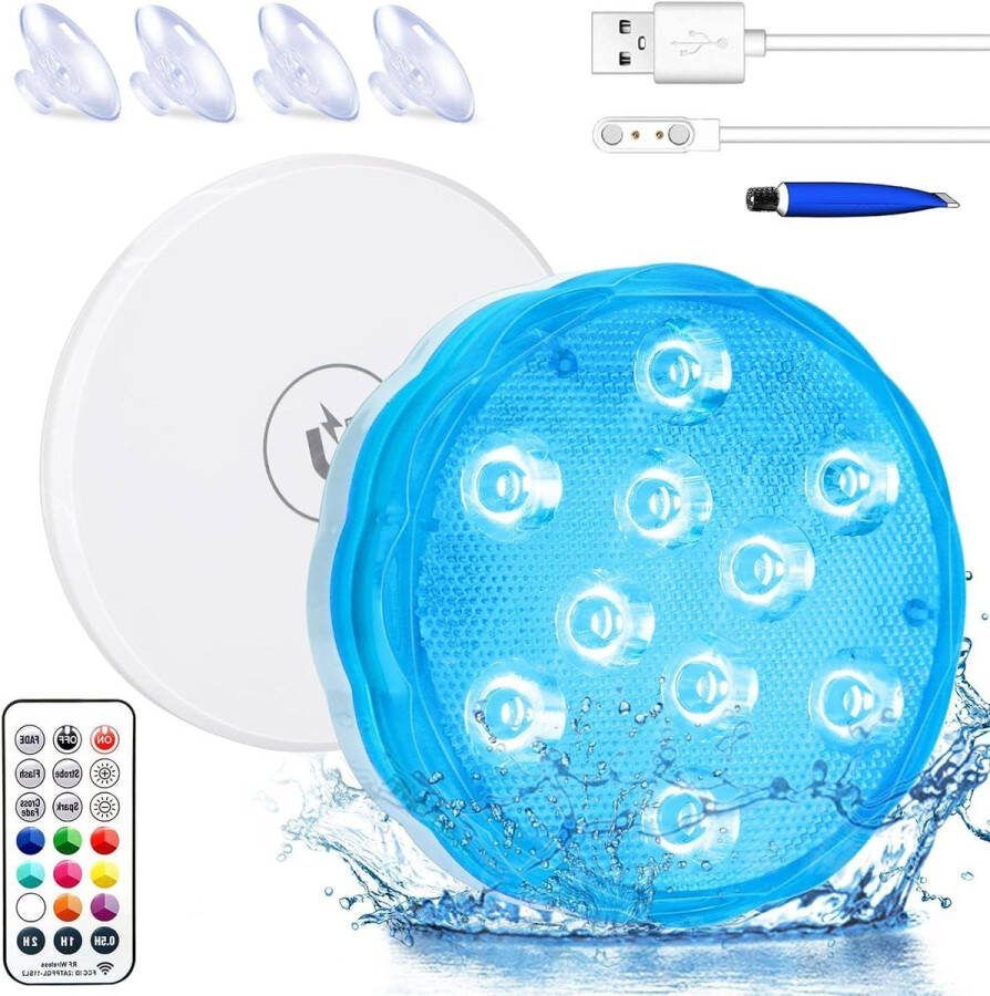 Waterdichte LED-verlichting met Afstandsbediening Onderwaterverlichting voor Zwembad Aquarium Whirlpool Kleur Veranderende Nachtlichten jacuzzi accessoires
