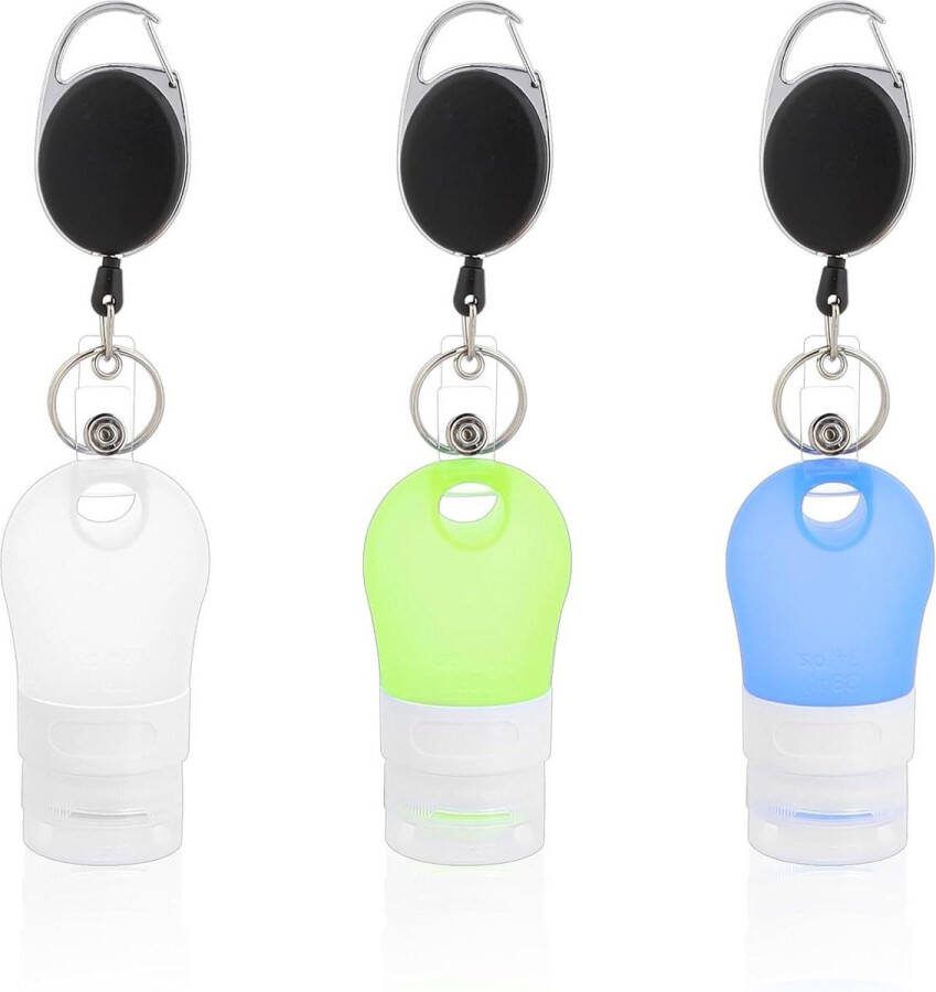 Waterdichte reisflessen van siliconen Set van 3 Herbruikbaar en navulbaar Toiletartikelen shampoo cosmetica reisflesjes handbagage