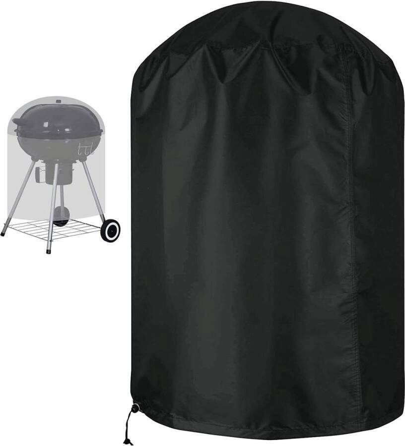 Waterdichte Ronde Barbecue Cover Rip-proof 420D Oxford Stof Anti-UV Grill Barbecue Cover met Winddicht Zijband Zwart BBQ Accessoires Φ70x96cm