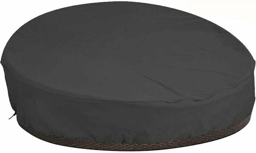 Waterdichte ronde slaapbank beschermhoes sterke en duurzame 210D Oxford slaapbank hoes anti-UV regen wind tuinmeubel beschermhoes (228x83cm) (zwart)