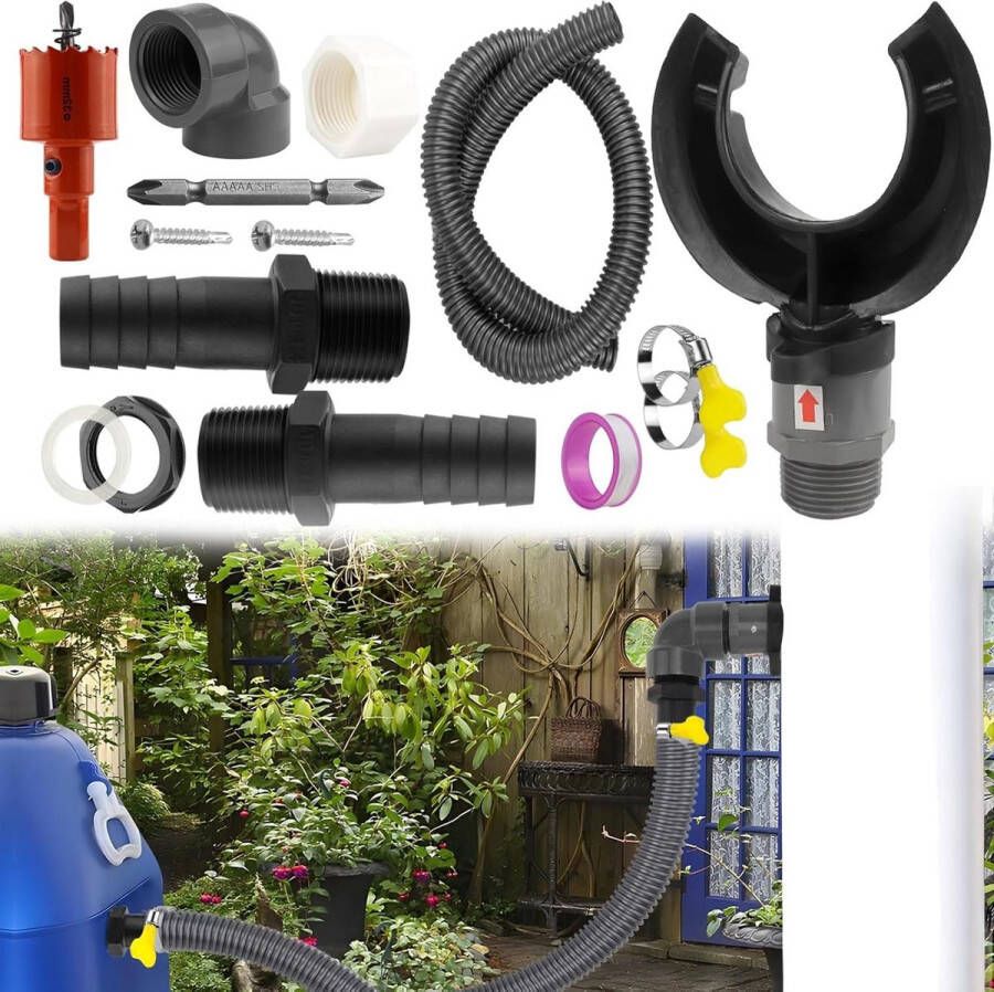 Waterdief Regenwaterverzamelaar 70-110 mm Aansluitset Regenton 80 m²-voor dak Regenton Waterdief