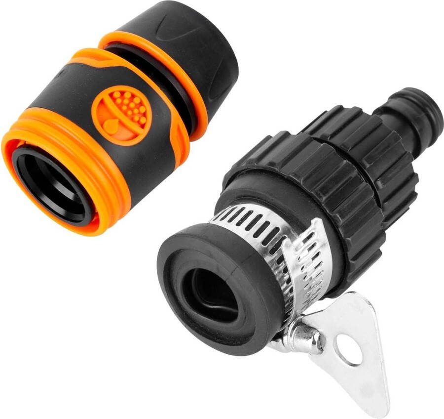 Waterdief universele kraanadapter tuinslang aansluiting slangconnectorset 14-24 mm diameter tuinslang buisconnector Waterdief