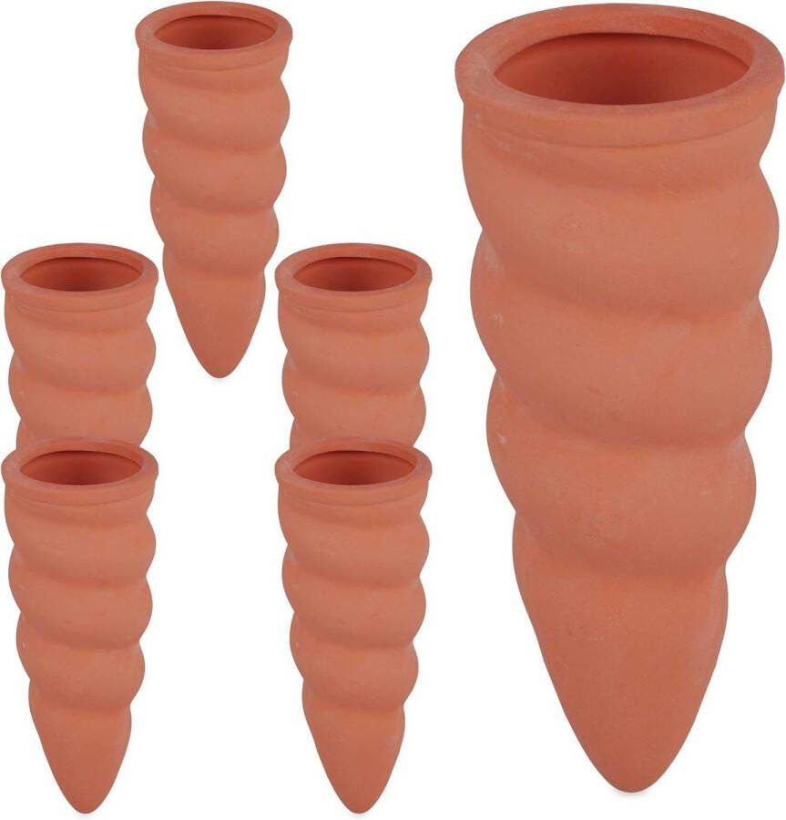 Waterdruppelaar 6 stuks automatisch watergeefsysteem voor 15 L petflessen kamerplanten en balkonbakken terracotta