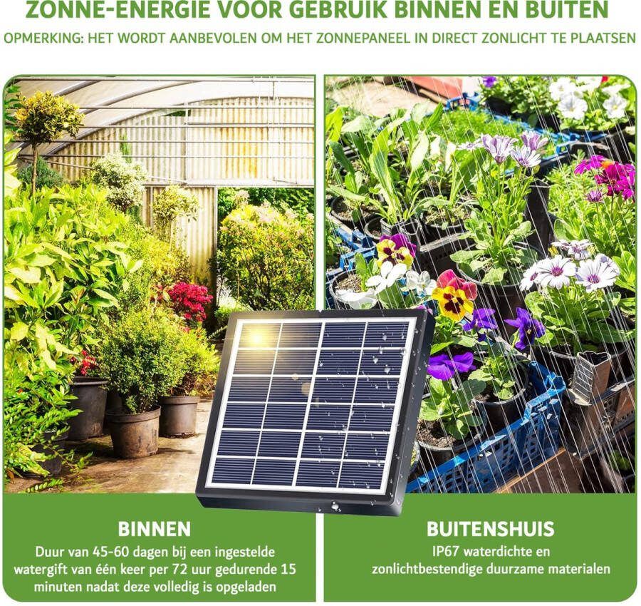 Waterdruppelaar Irrigatiesysteem Bewateringssysteem Zonne Energie Set van 15 Geplante Planten Automatisch Watergeefsysteem met USB-voeding LED-display