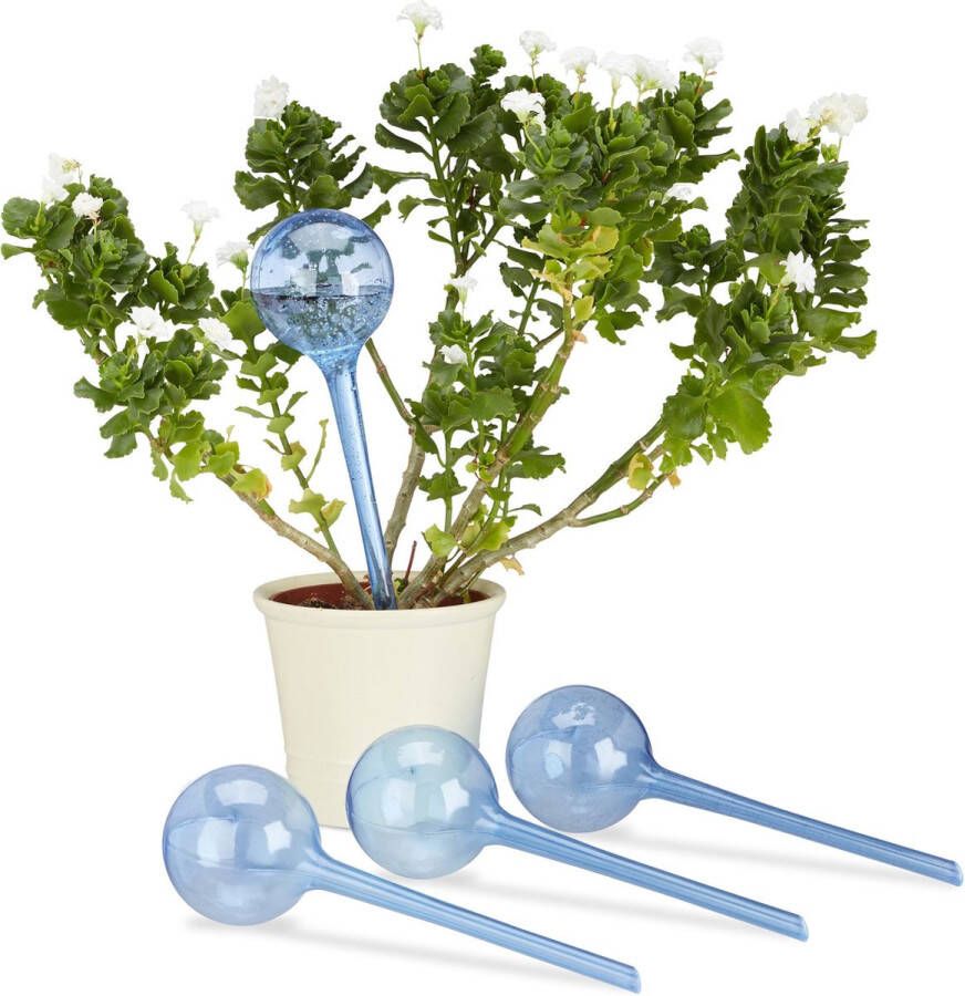 Waterdruppelaar Set van 4 – Waterbol – Druppelsysteem Watergeefsysteem – Plantbewateringssysteem – Waterdispenser Blauw
