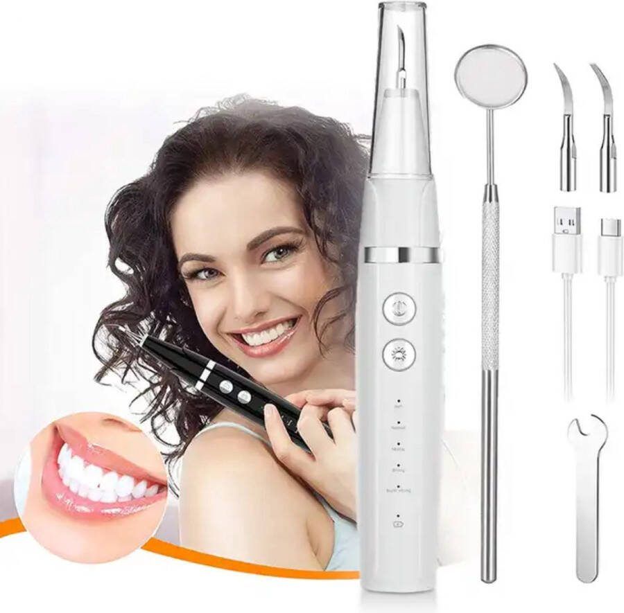 Waterflosser Draadloze tandsteenverwijderaar 5 standen Gebitsreiniging Tandplak Tandenpoetsen Gebitsverzorging