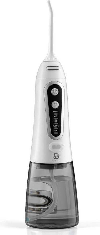 Waterflosser Tandreiniger 300ML 5 Mondstukken USB Oplaadbaar Elektrische Monddouche IPX7 Flosapparaten Lange Batterijduur Draadloze Water Flosser Wit