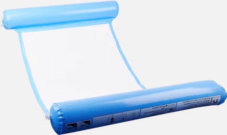 Merkloos Sans marque Waterhangmat Opblaasbaar lounge luchtbed – hoofdsteun Zwembad luchtbed Water hangmat zwemmen waterspeelgoed zwembad spelletjes Donkerblauw