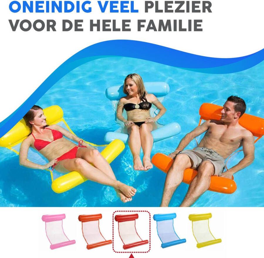 Merkloos Sans marque WaterHangmat Waterspeelgoed- Zwembad Opblaasbaar- Rood