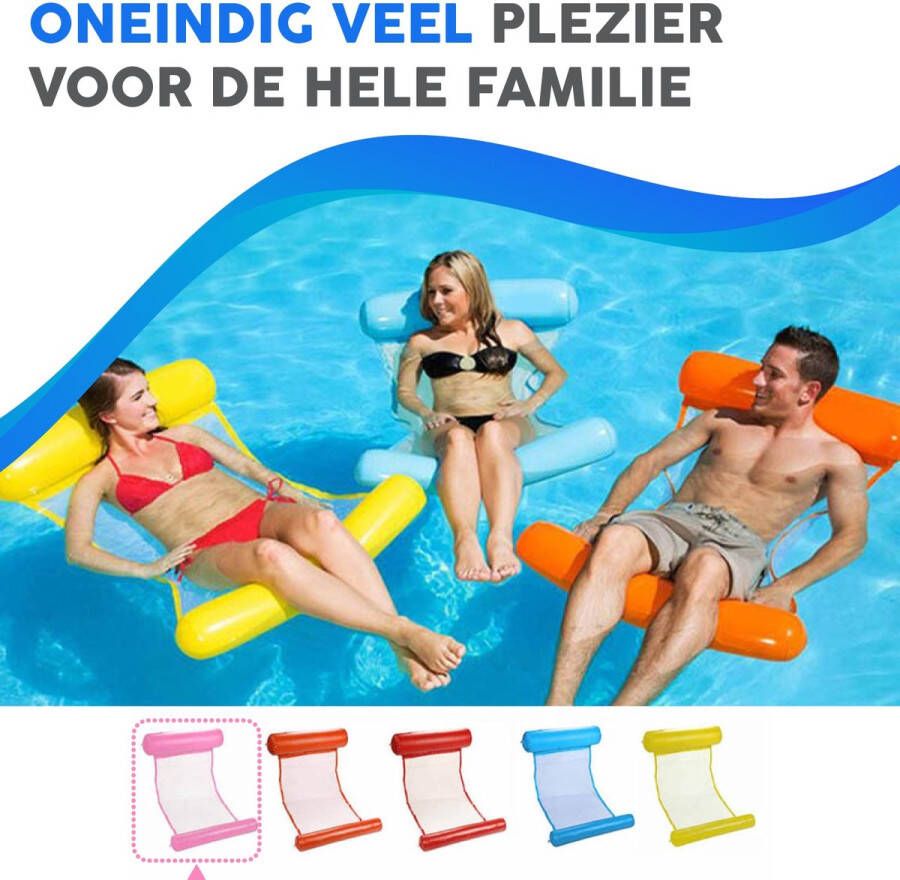 Merkloos Sans marque WaterHangmat Waterspeelgoed- Zwembad Opblaasbaar Roze