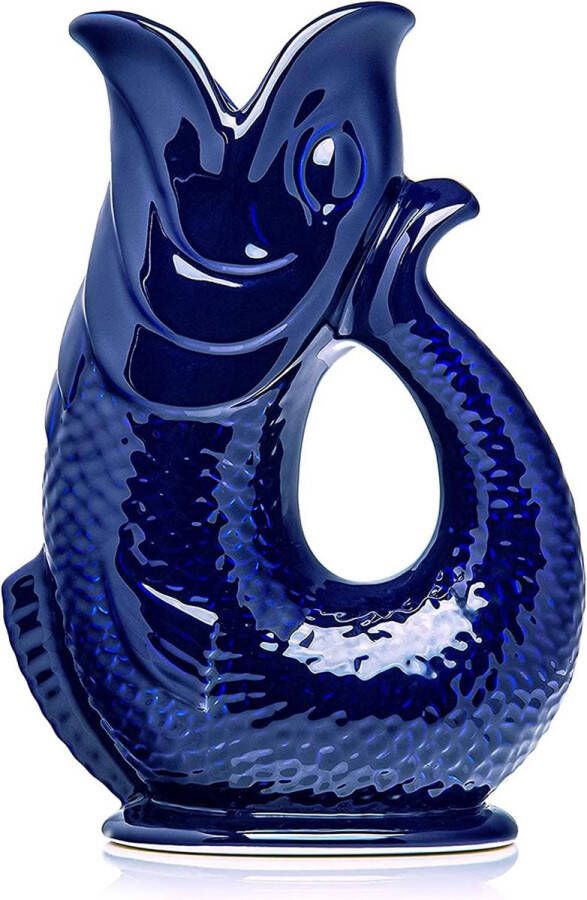 Waterkaraf Keramieken kan in de vorm van een vis 1.5L donkerblauw