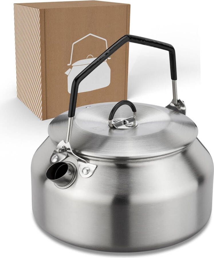 Waterketel 1 liter van roestvrij staal voor camping en outdoor theepot draagbare campingketel 1000 ml voor thuis campingaccessoires