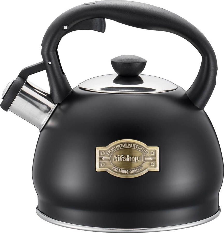 Waterketel 2 l waterketel voor inductie en gasfornuis siliconen handvat tegen verbranding automatische opening fluitketel met fluittoon