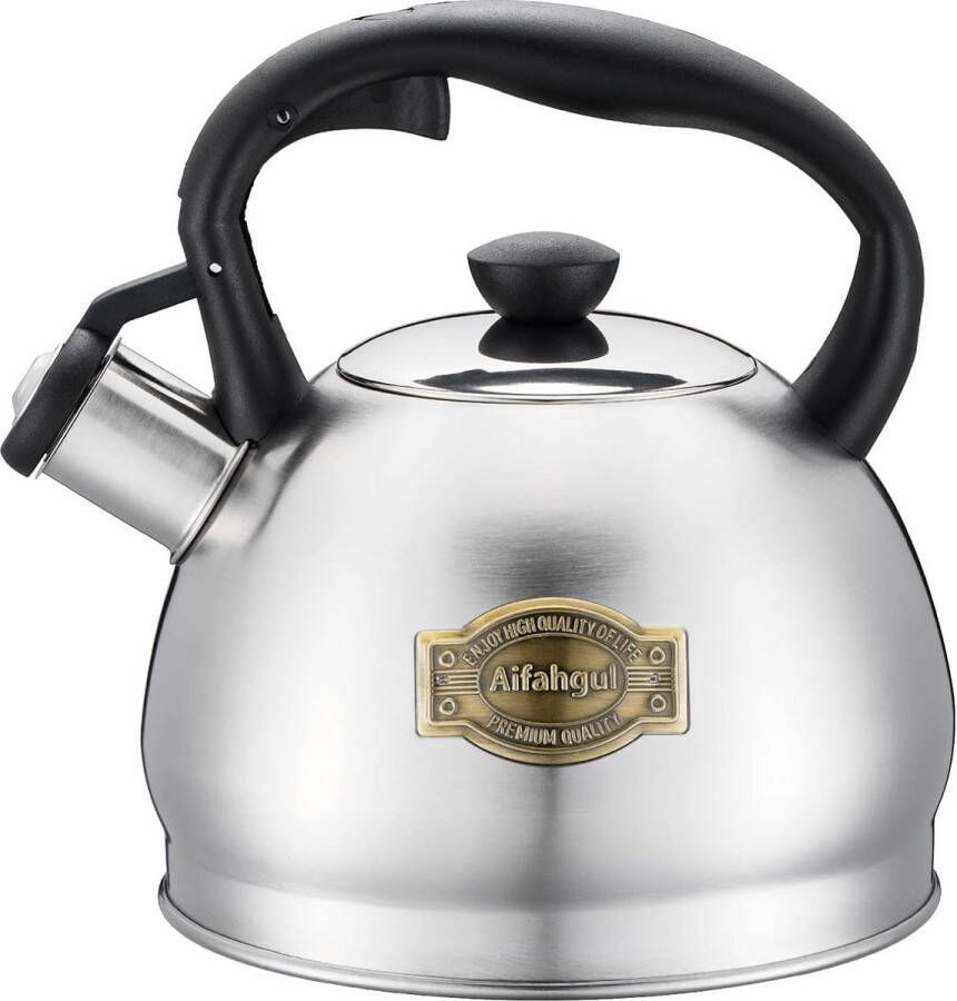 Waterketel 2 liter voor inductie en gasfornuis siliconen greep tegen verbranding automatische opening fluitketel met fluittoon
