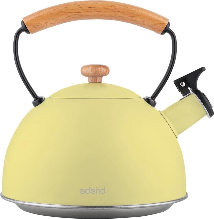 Waterketel Inductie Fluitketel 23 L Retro Roestvrijstaal Pastelgeel Vintage-Kitchen Gadgets