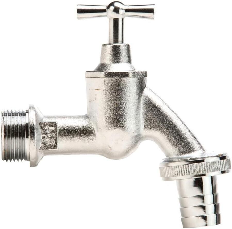 Waterkraan met schroefverbinding voor slangen Verchroomd 30 x 20 x 20 cm Buitenkraan
