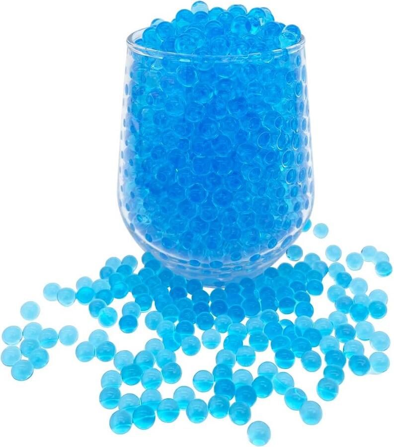 Waterkralen 20000 stuks gelei-kristallen kralen gelbal waterabsorberende kralen voor vazen 7-8 mm vaasvullers voor woondecoraties (blauw)