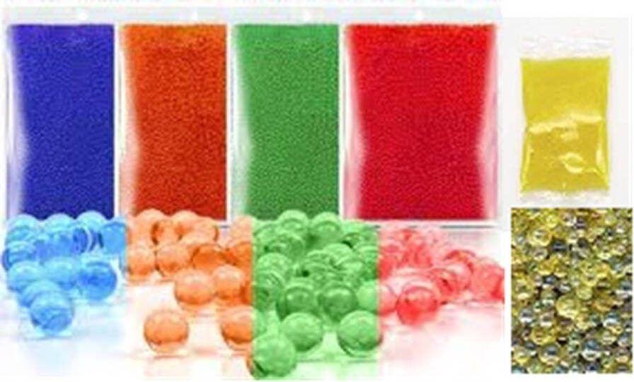 Waterparels 10000 stuks met 5 verschillende kleuren Water absorberende balletjes Gel Blaster balletjes