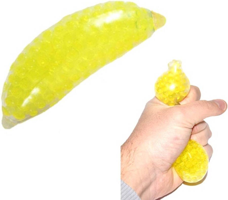 Waterparels Anti Stressbal in de Vorm van een Banaan – 13x4cm Versterking van de Hand Pols en Onderarm Stresspeelgoed