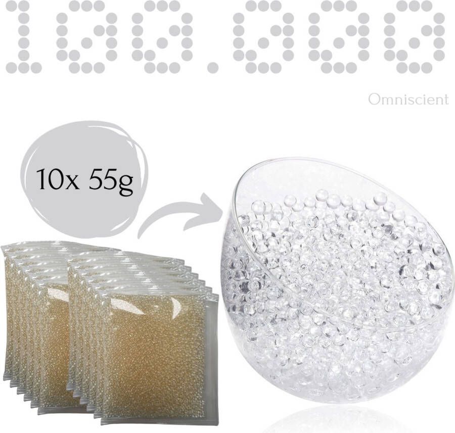 Waterparels Transparant 100.000 Stuks 550 gram 7 8 mm Gelballetjes Waterbeads Waterabsorberende Balletjes