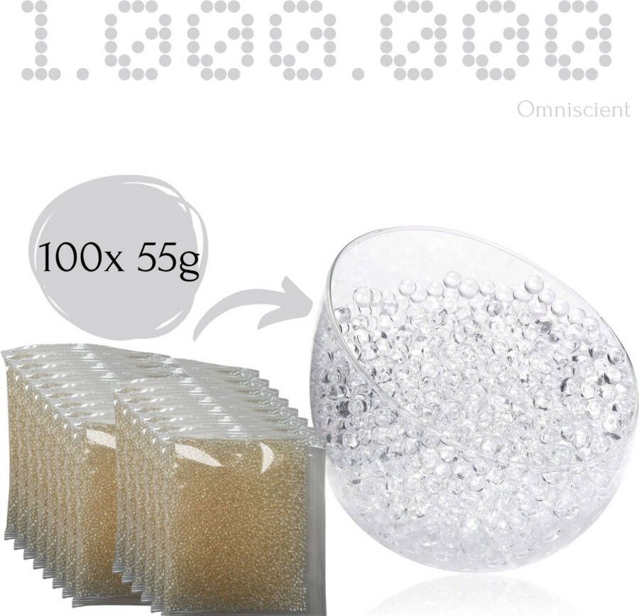 Waterparels Transparant 1.000.000 Stuks 5500 gram 7 8 mm Gelballetjes Waterbeads Waterabsorberende Balletjes