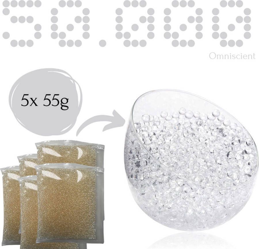 Waterparels Transparant 50.000 Stuks 275 gram 7 8 mm Gelballetjes Waterbeads Waterabsorberende Balletjes