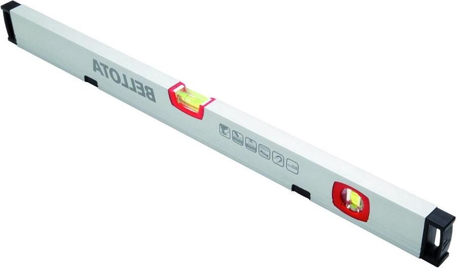 Waterpas 60 cm stalen buis met flacon Gevoeligheid van 05 mm m en sterke magneten
