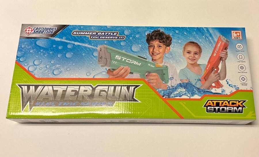 Waterpistool elektrisch Storm attack SHOOT Elektrisch waterpistool met Accu Automatisch waterpistool Zomer pret Schiet tot 10 meter Watergun Vult automatisch Waterpistool Schiet automatisch 600ML Met accu
