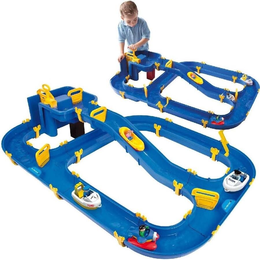 Waterplay Niagara Grote Glijbaan Blauw 130 x 90 x 22 cm Met 3 Boten Watervliegtuig 4 Speelfiguren 2 Sloten Vanaf 3 jaar watertafel