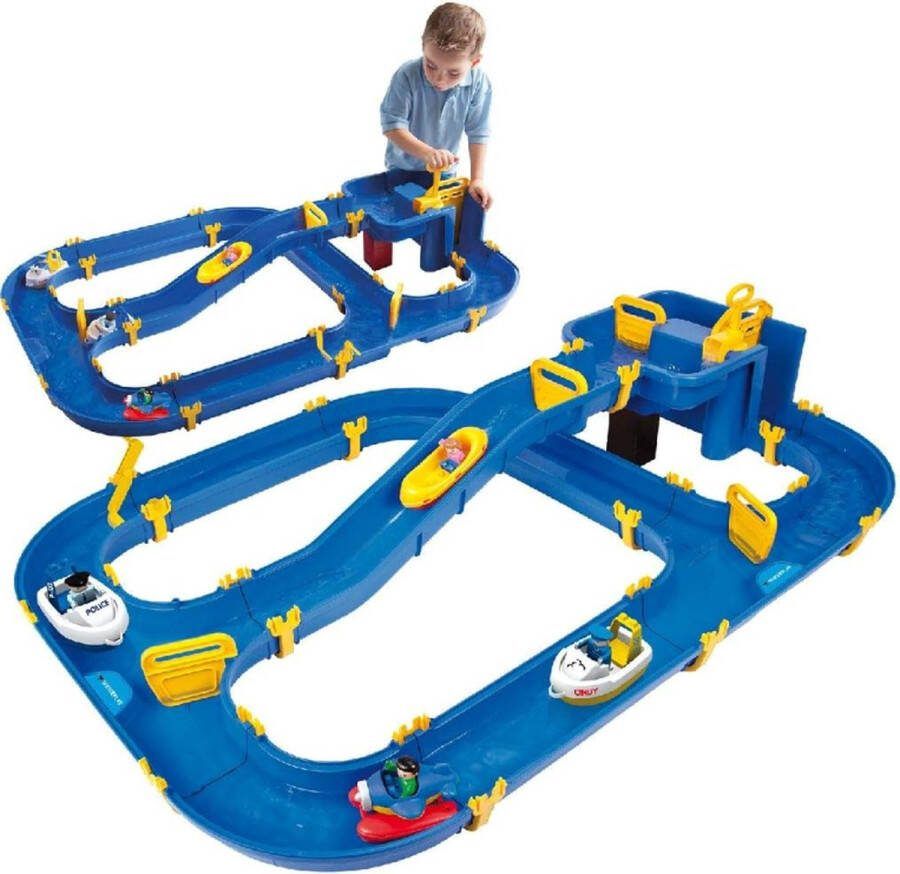 Waterplay Niagara Waterbaan Blauw Afmetingen 130 x 90 x 22 cm Grote glijbaan 3 boten 1 watervliegtuig 4 speelfiguren en 2 sloten Vanaf 3 jaar Waterspeelgoed
