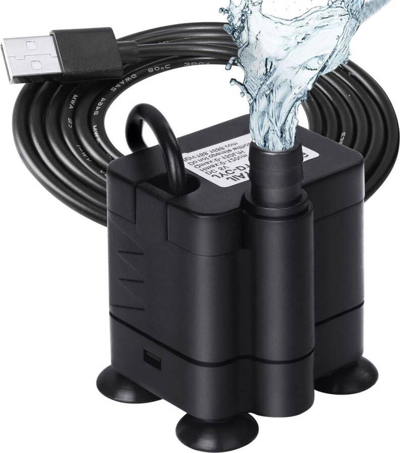 Waterpomp Dompelpomp Bodemzuig Ultrastille Fonteinpomp Huisdier Aquariumpomp USB Aquarium Vijver Hydrocultuur DC 5V 1-3W(04-15m) fonteinpomp