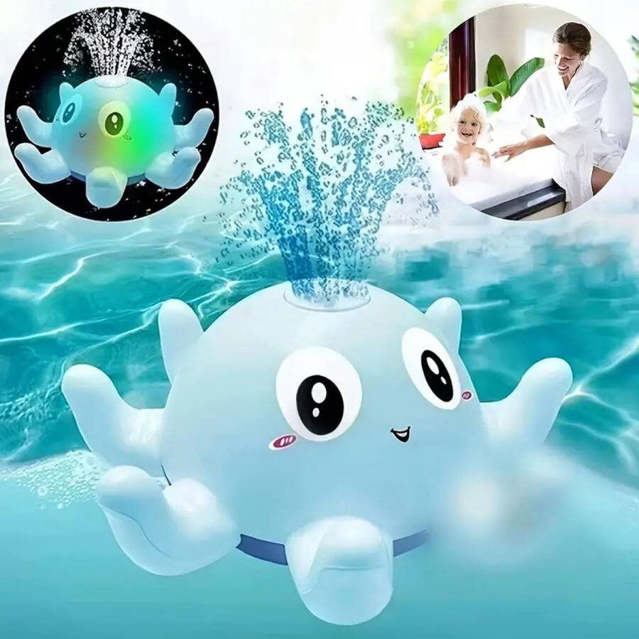 Waterpret met de Badspeelgoed Octopus Automatische Sensorische Octopus Badspeelgoed voor kinderen van 2 5 jaar Maak in bad gaan een geweldig leuke ervaring! 14.5 x 14.5 x 7.4 CM Blauw