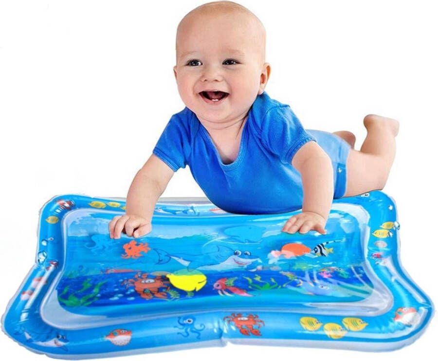 Waterspeelmat Speelmat – Speelkleed Baby – Peuter Watermat Opblaasbaar – Opvouwbaar Motorisch speelgoed – Montessori speelgoed Ontwikkeling – Zacht – Kleuren – Onderwaterwereld – Vissen –Dieren 66 x 50 cm