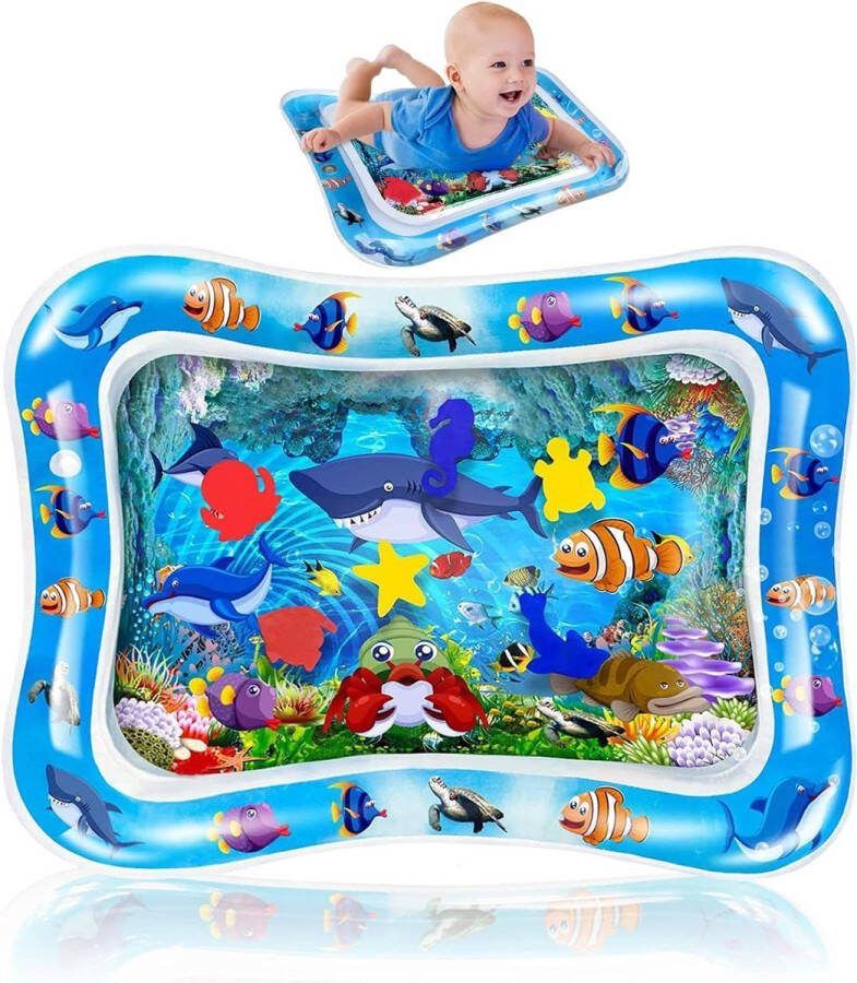 Waterspeelmat voor baby's Opblaasbare speelmatten Baby buiktijd mat 66 x 50 cm Vanaf 3-6-9 maanden Waterspeelmat