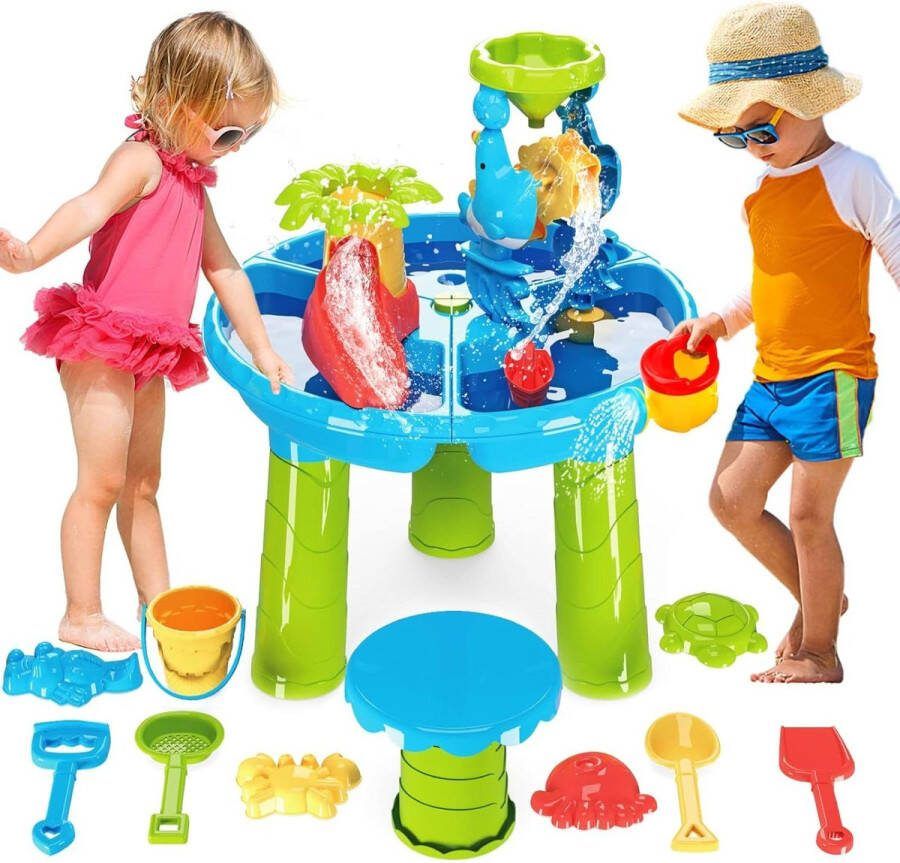 Waterspeeltafel 4-in-1 voor kinderen Sensorisch speeltafel Zand en water speelgoed 2-3-4 jaar Jongens en meisjes Incl. zandvorm schep gieter Outdoor watertafel