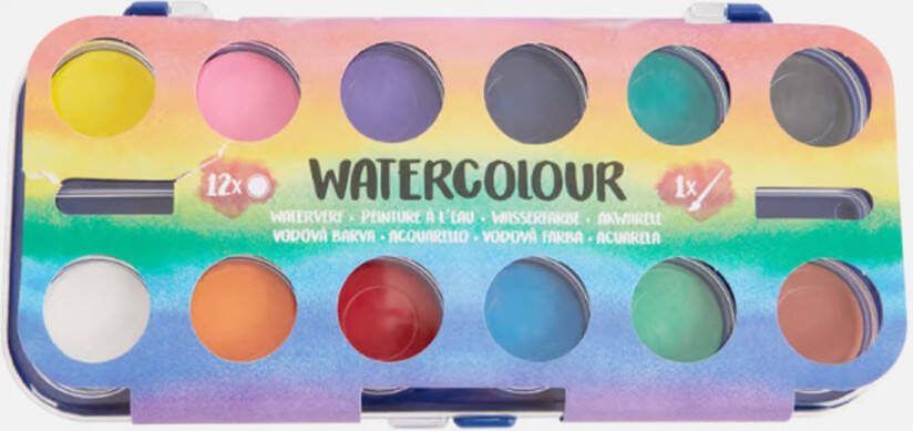 Waterverf 12 kleuren Verven Tekenen Inclusief penseel