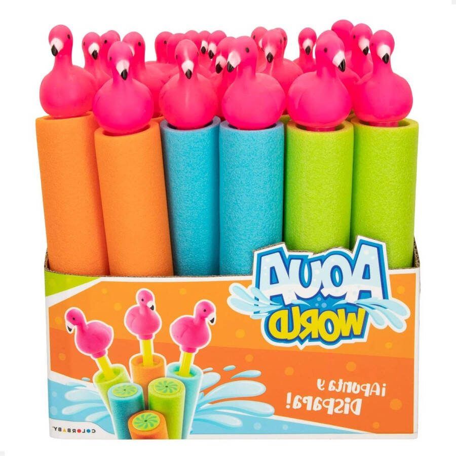 Waterwerper 45567 met flamingo-handgreep waterspelletjes voor kinderen zomerspeelgoed voor buiten spelen verjaardagscadeaus waterpistool 24 stuks