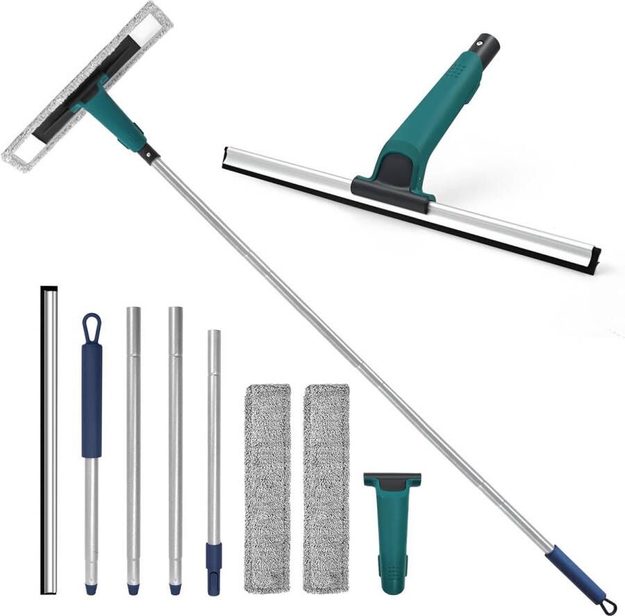 Waterwisser vloerwisser met 152 cm lange steel professionele doucheruitenreiniger vloerwisser voor het reinigen van garagetegels betonvloeren glazen douche badkamer