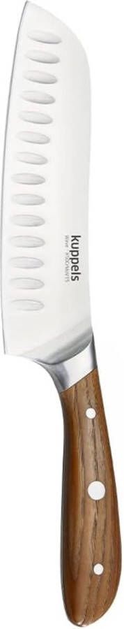 Wave Santoku-mes handvat van essenhout snijhoudend en extra scherp lemmet van 18 cm roestvrij en gepolijst Santoku mes groentemes scherp keukenmes Japans mes