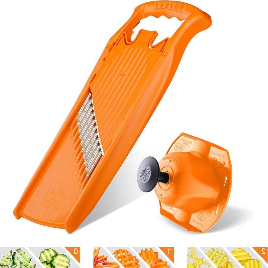 Wave Slicer ribbelsnijder met vingerbeschermer Groente aardappel in ribbels golfjes snijden oranje