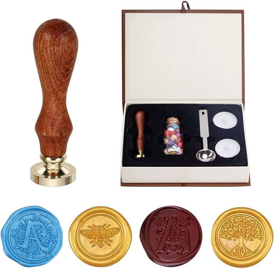 Wax Seal Stamp Kit Vintage Adhesive Seal Stempel Set Kaars Gift Box Set Kaarten Enveloppen Uitnodigingen DARENYI
