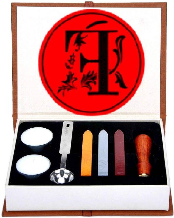 Wax Seal Stamp Set Alfabet F Letters Wax Sealing Stamp Kit Houten Handvat Koper Seal Wax Seal Sticks Smeltlepel Witte Kaarsen Letter F